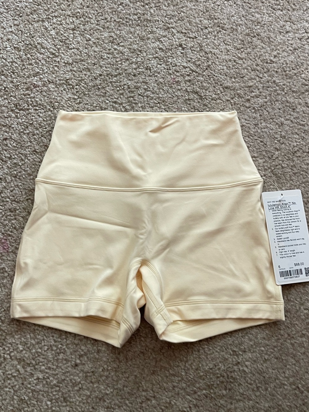 nwt lululemon align no line high rise 4inch butter cream size 6 - Picture 14 of 14